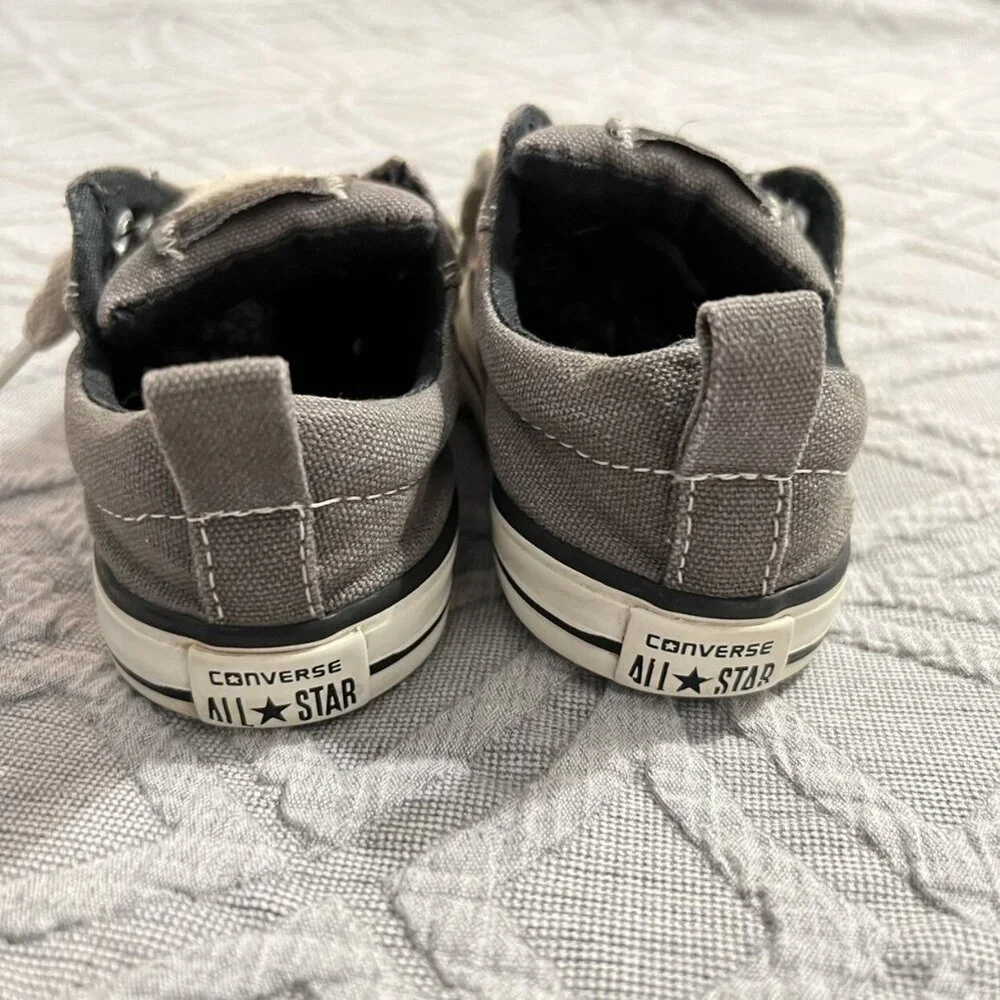 Converse Sz 8 Grey Street Slip No Lace Sneakers Shoes